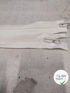 FERMETURE RIRI MÉTAL NON SÉPARABLE DOUBLE ZIP RÉVERSIBLE 100CM BLANC - My Little Coupon
