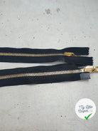 FERMETURE RIRI MÉTAL NON SÉPARABLE DOUBLE ZIP RÉVERSIBLE 40CM NOIR - My Little Coupon