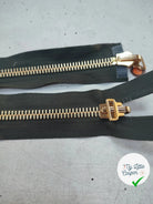 FERMETURE RIRI MÉTAL NON SÉPARABLE DOUBLE ZIP RÉVERSIBLE 110CM VERT KAKI - My Little Coupon