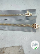 FERMETURE RIRI MÉTAL NON SÉPARABLE DOUBLE ZIP RÉVERSIBLE 60CM - My Little Coupon