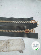 FERMETURE RIRI MÉTAL NON SÉPARABLE DOUBLE ZIP RÉVERSIBLE 98CM VERT KAKI - My Little Coupon