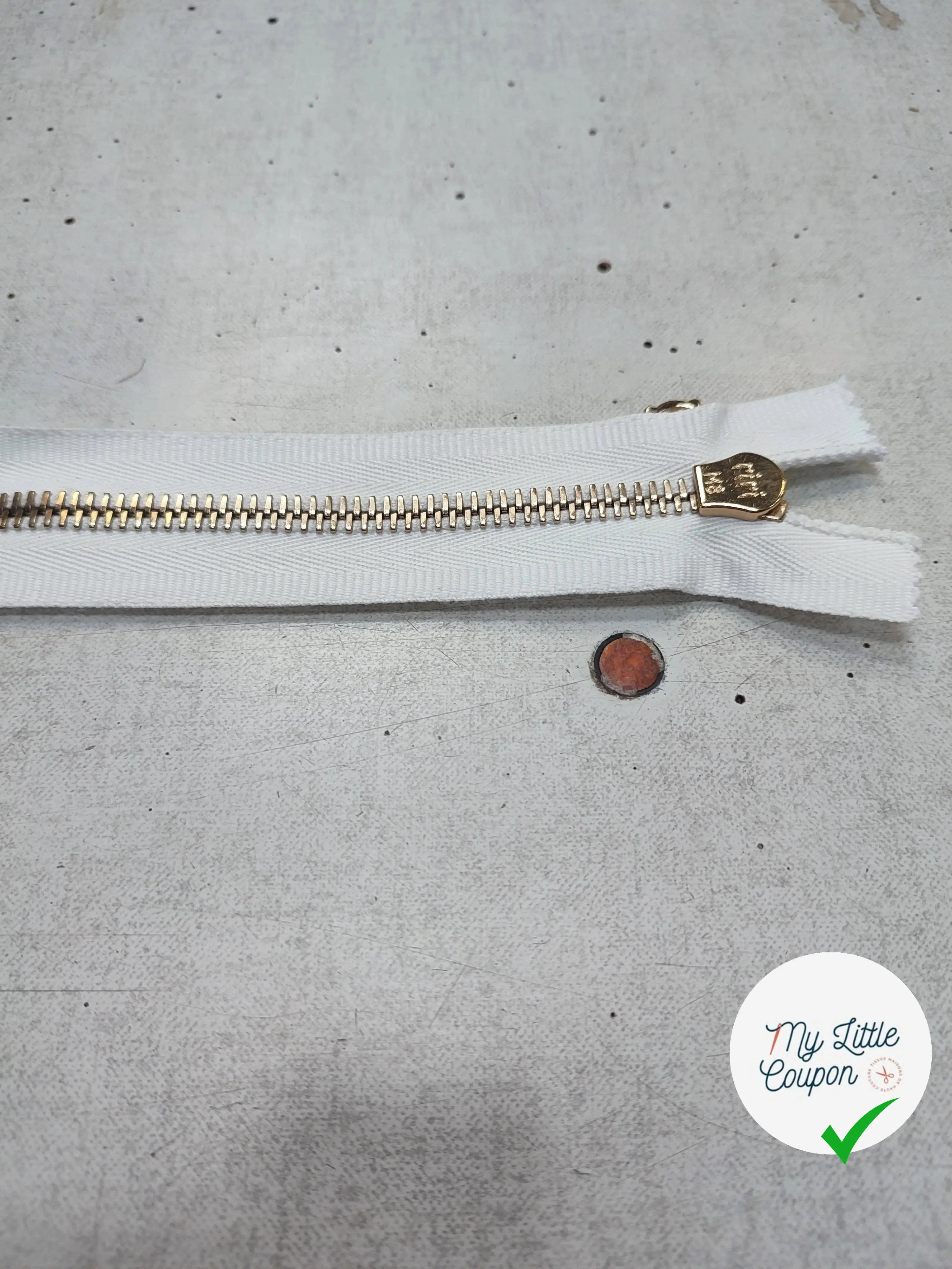 FERMETURE RIRI METAL SÉPARABLE BLANC 100CM M8 - My Little Coupon