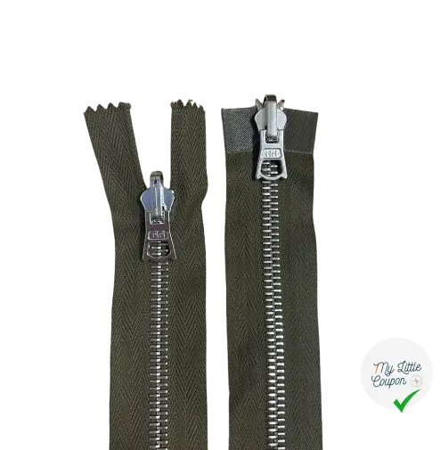 FERMETURE RIRI METAL REVERSIBLE NON SEPARABLE 85CM KAKI - My Little Coupon