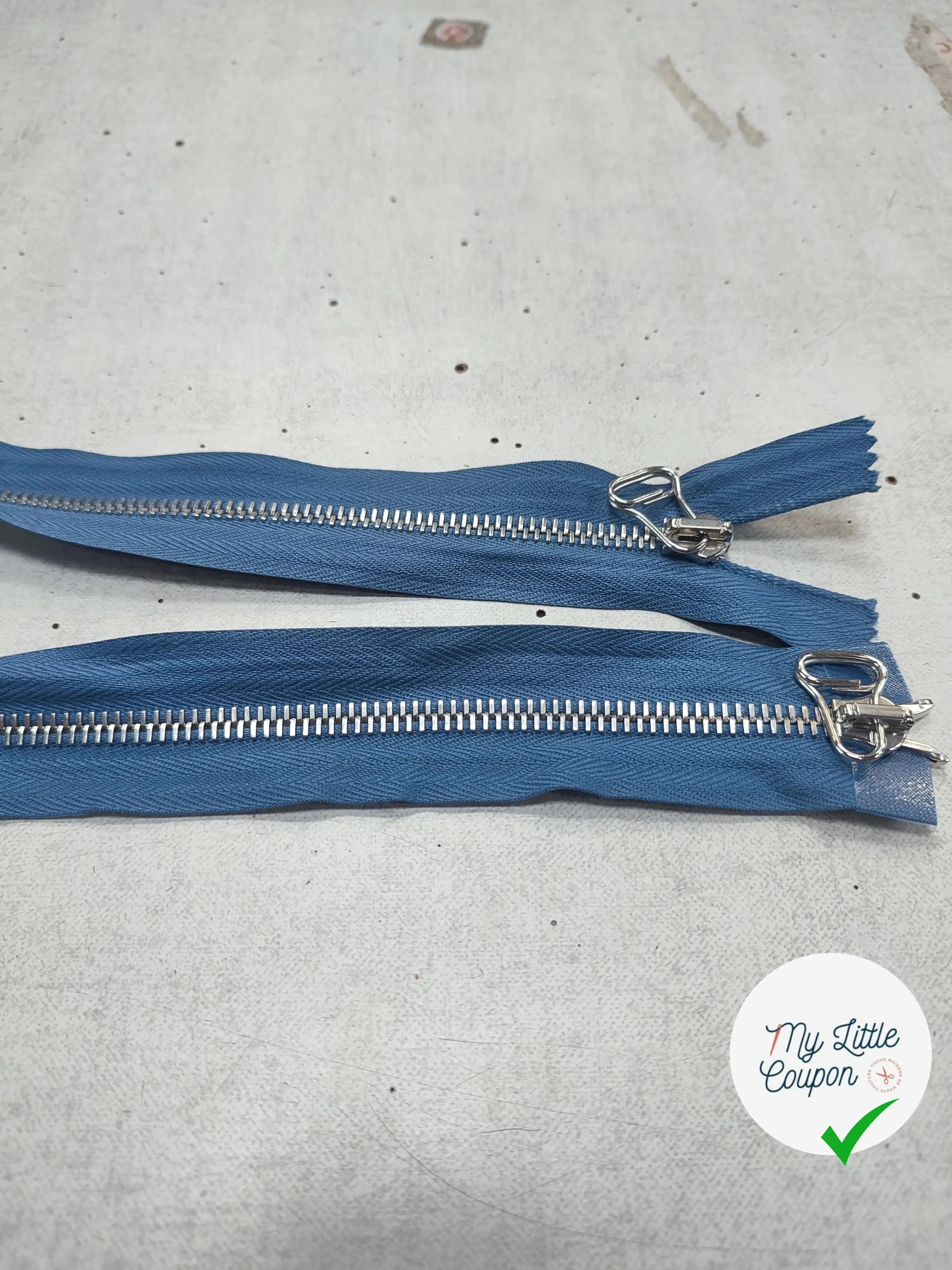 (Copie) FERMETURE RIRI METAL NON SÉPARABLE DOUBLE ZIP 70CM BLEU M6 - My Little Coupon