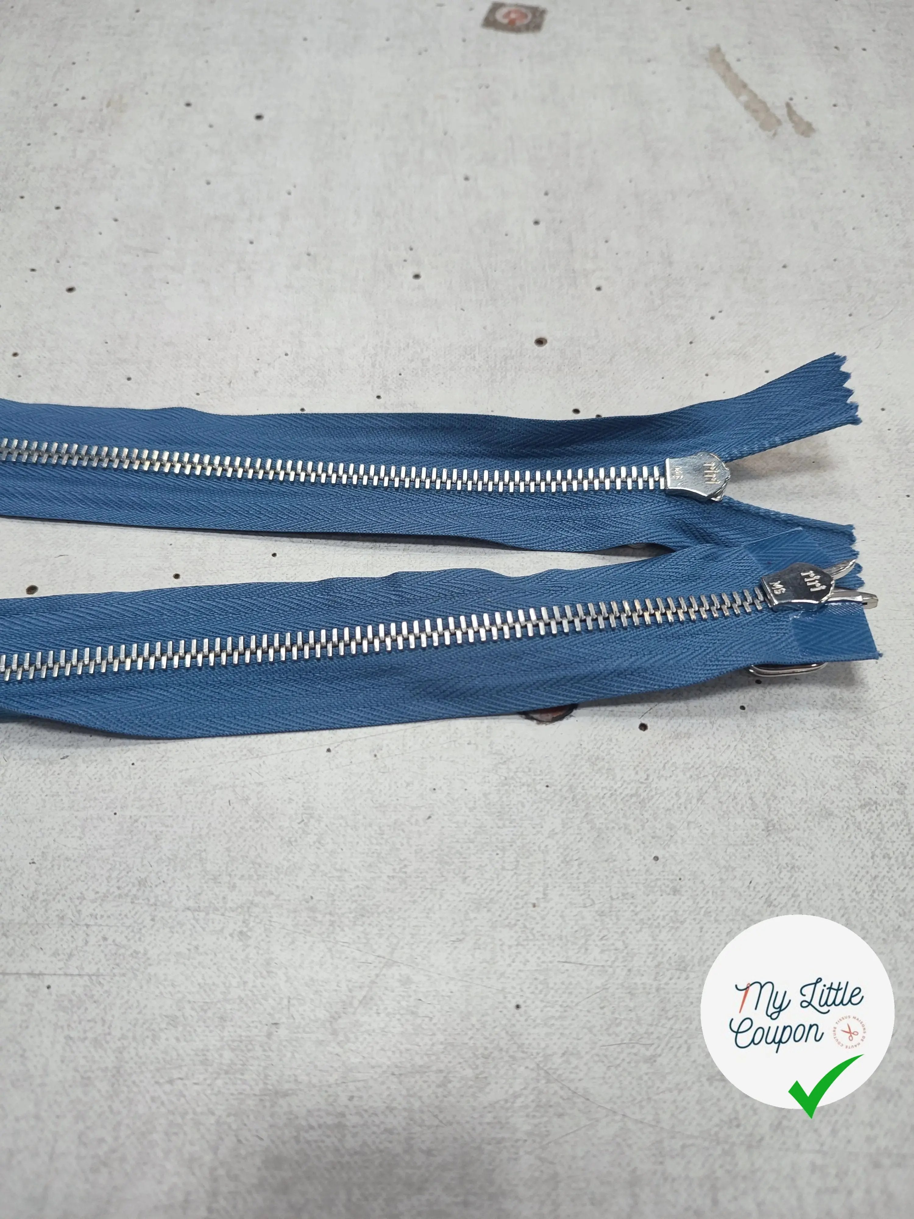(Copie) FERMETURE RIRI METAL NON SÉPARABLE DOUBLE ZIP 70CM BLEU M6 - My Little Coupon