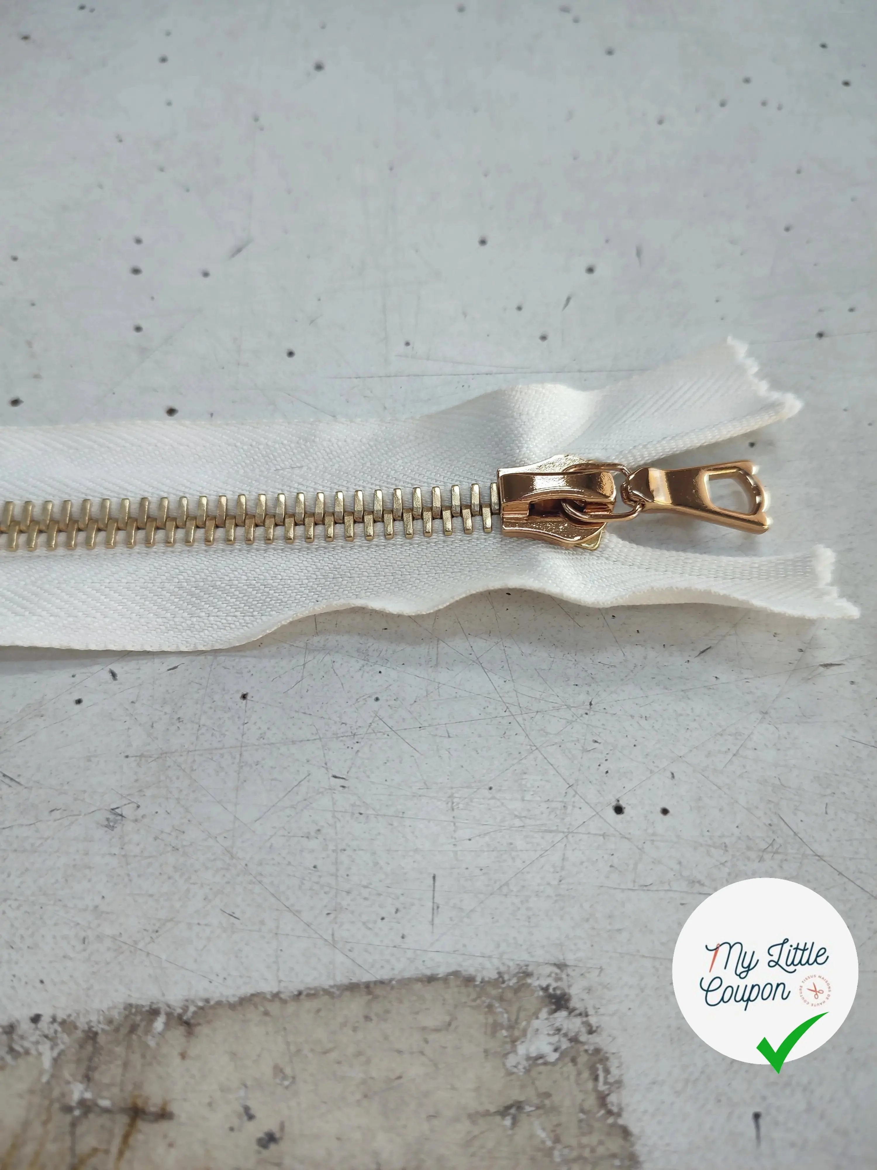 FERMETURE RIRI MÉTAL NON SÉPARABLE DOUBLE ZIP RÉVERSIBLE 60CM - My Little Coupon