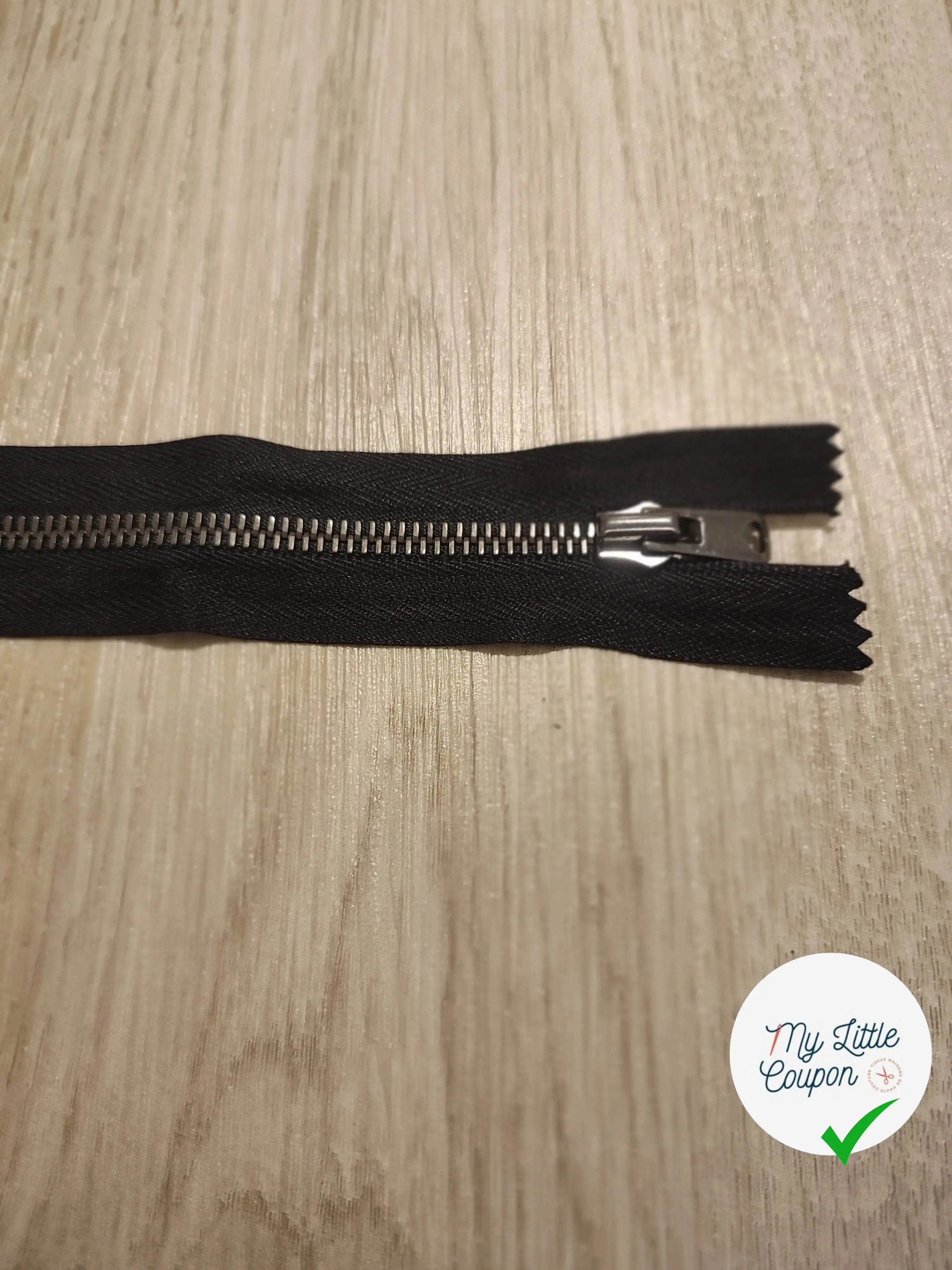 FERMETURE RIRI METAL NON SÉPARABLE 17CM NOIR - My Little Coupon