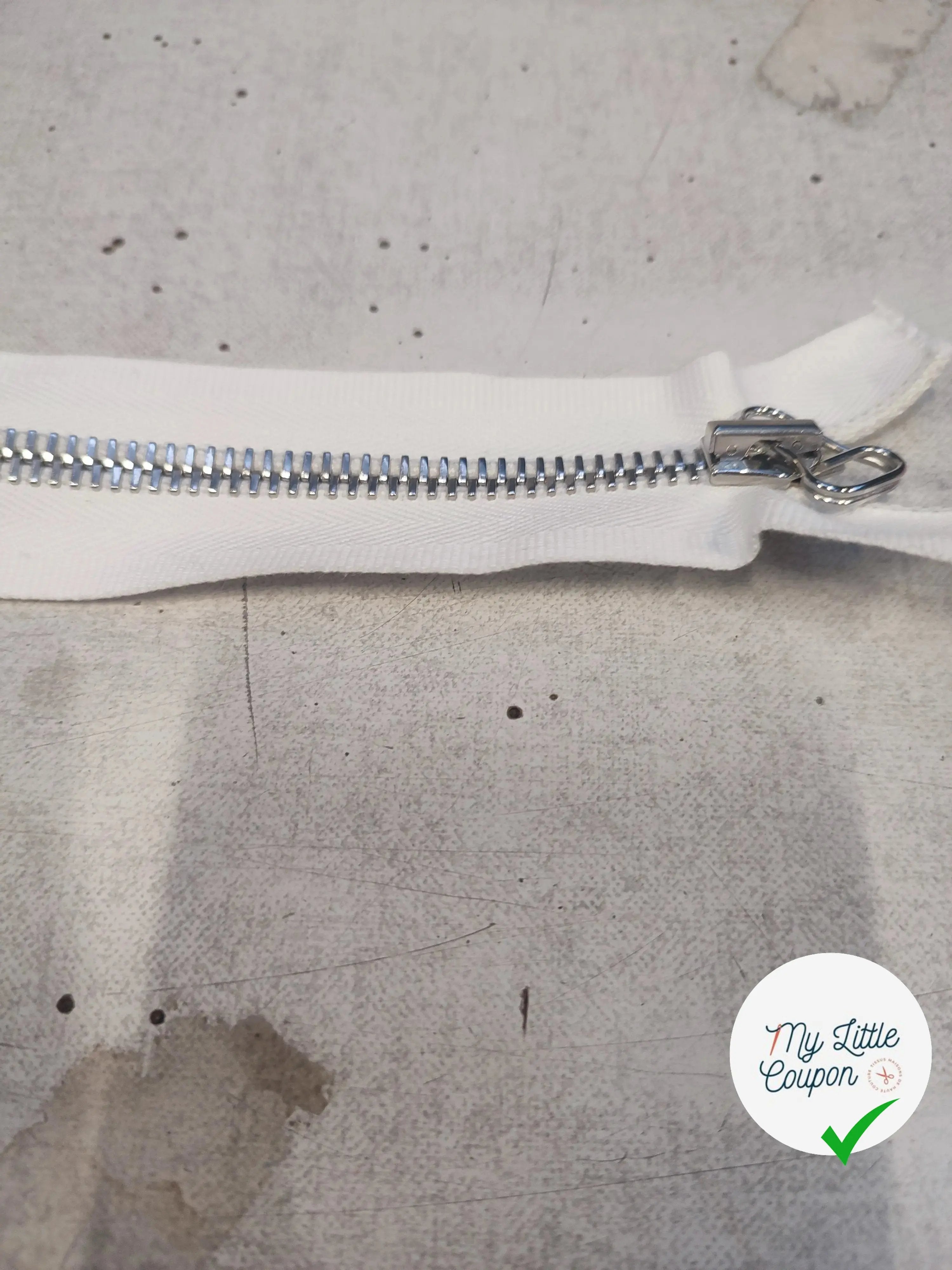 FERMETURE RIRI MÉTAL NON SÉPARABLE 16CM BLANC CASSÉ - My Little Coupon