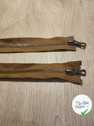 FERMETURE RIRI METAL NON SÉPARABLE DOUBLE CHEMINS 90CM MARRON - My Little Coupon