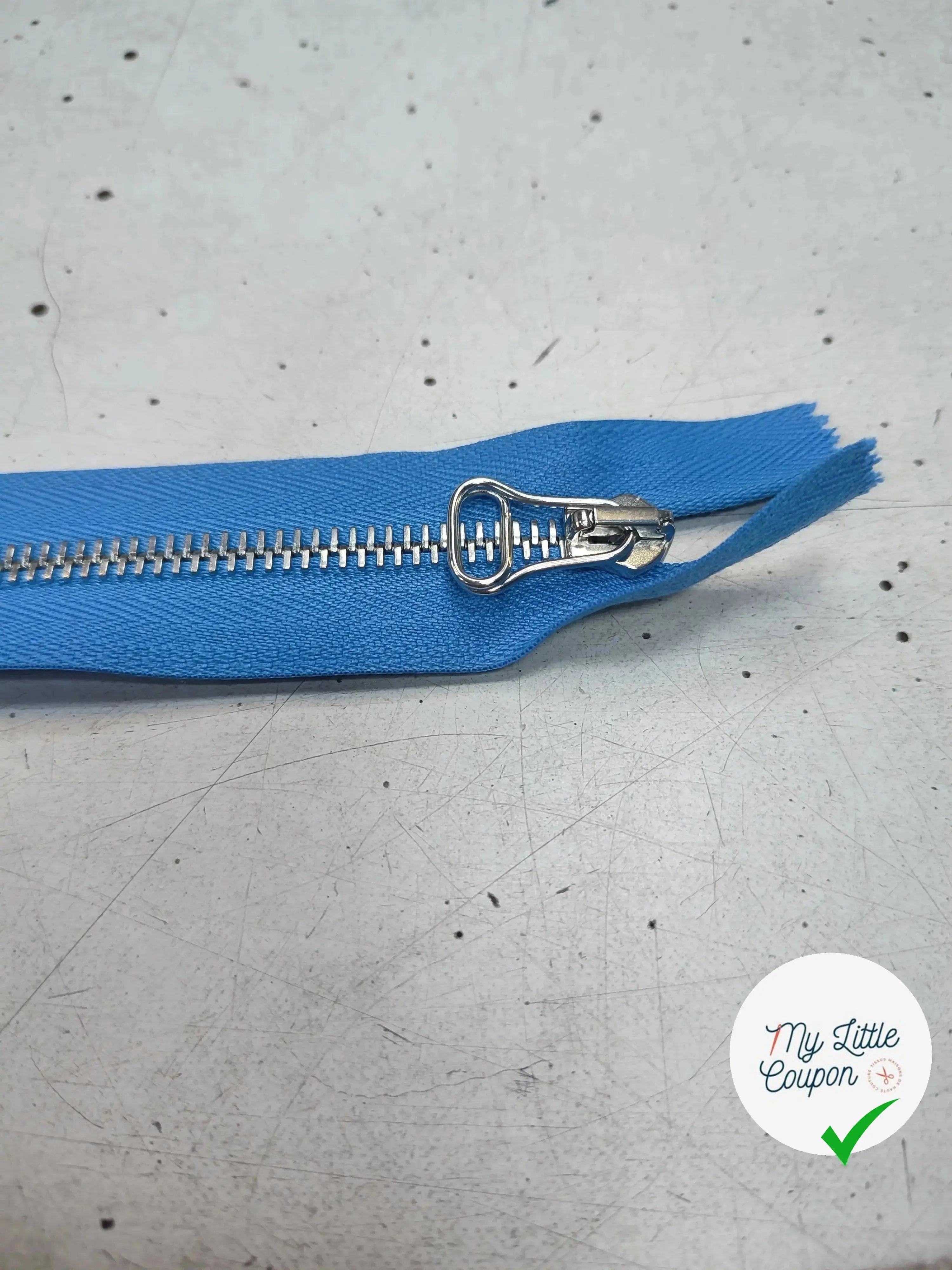 FERMETURE RIRI METAL SÉPARABLE 60CM BLEU - My Little Coupon