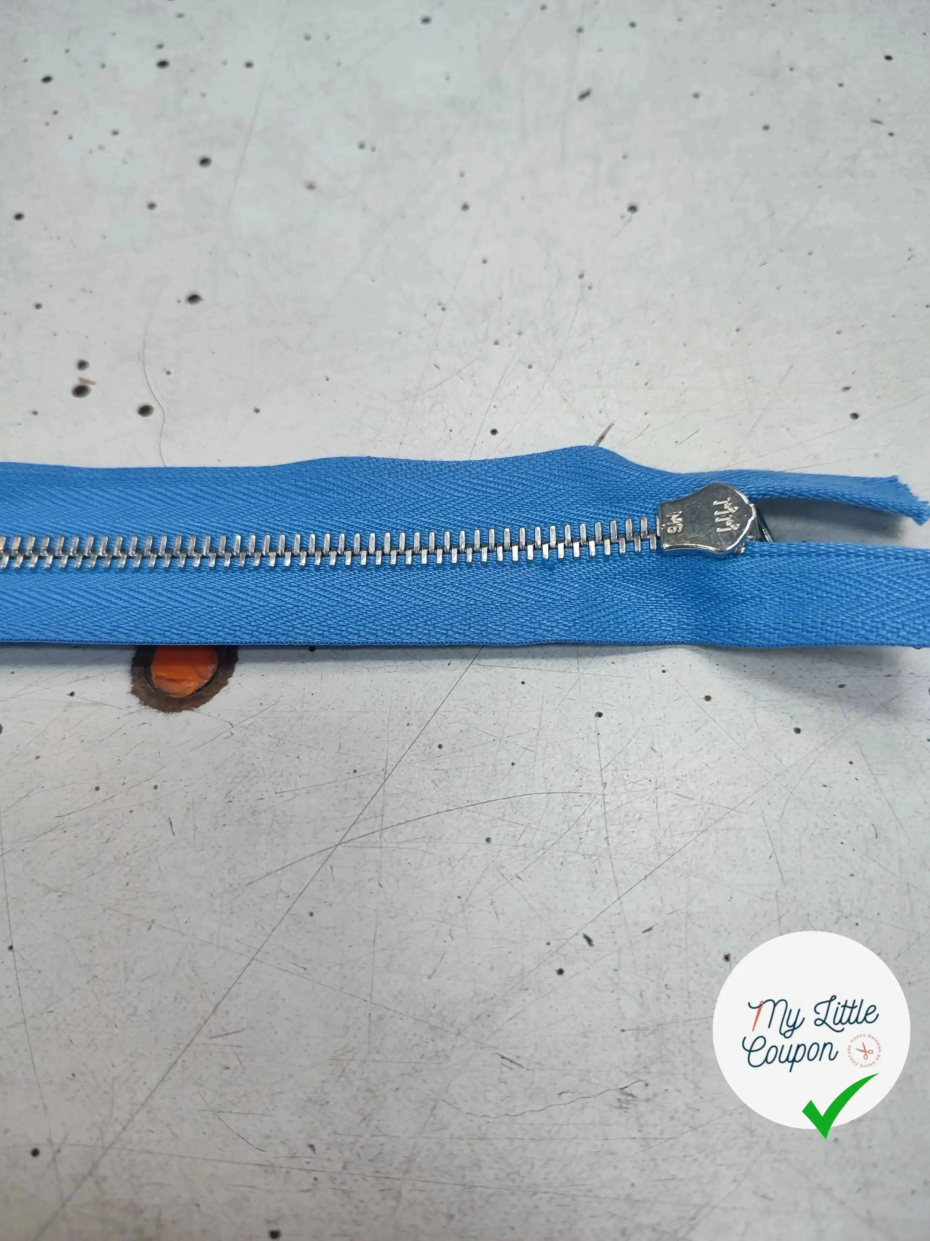 FERMETURE RIRI METAL SÉPARABLE 60CM BLEU - My Little Coupon