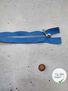 FERMETURE RIRI METAL NON SÉPARABLE 15CM BLEU CIEL M6 - My Little Coupon