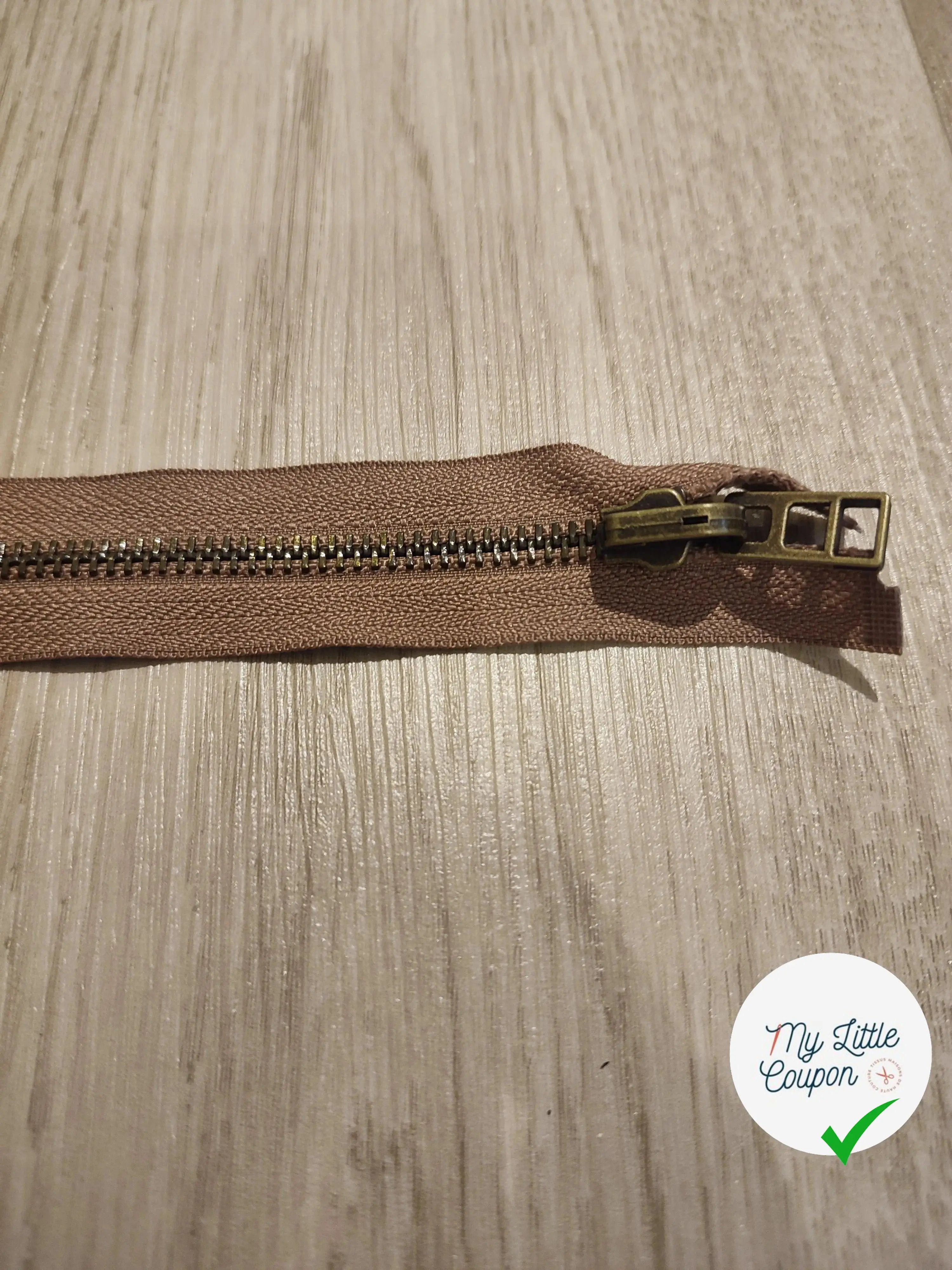 FERMETURE RIRI METAL SÉPARABLE RÉVERSIBLE 90CM MARRON CLAIR - My Little Coupon