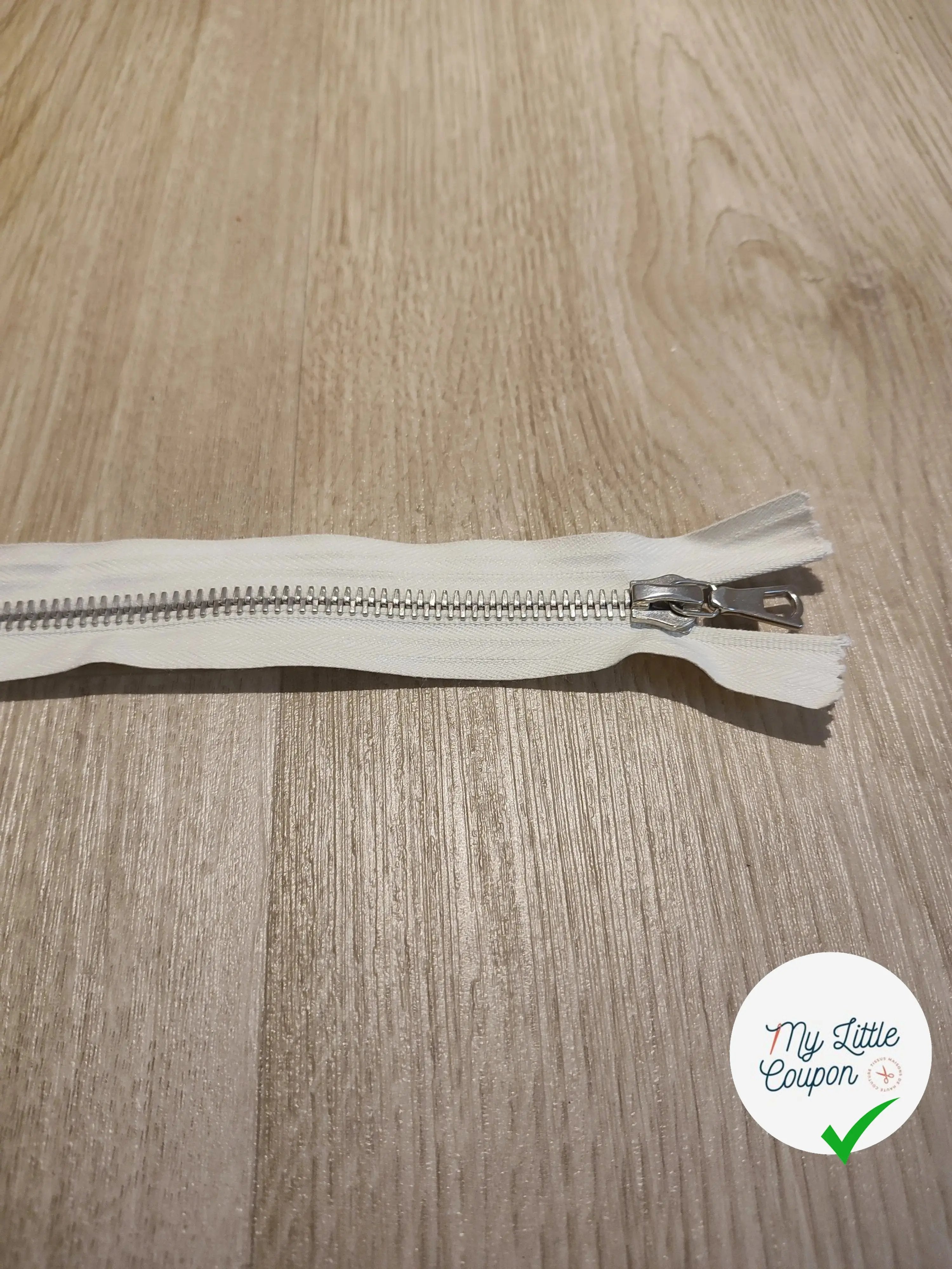 FERMETURE RIRI METAL SEPARABLE 70CM BLANC CASSÉ M8 - My Little Coupon