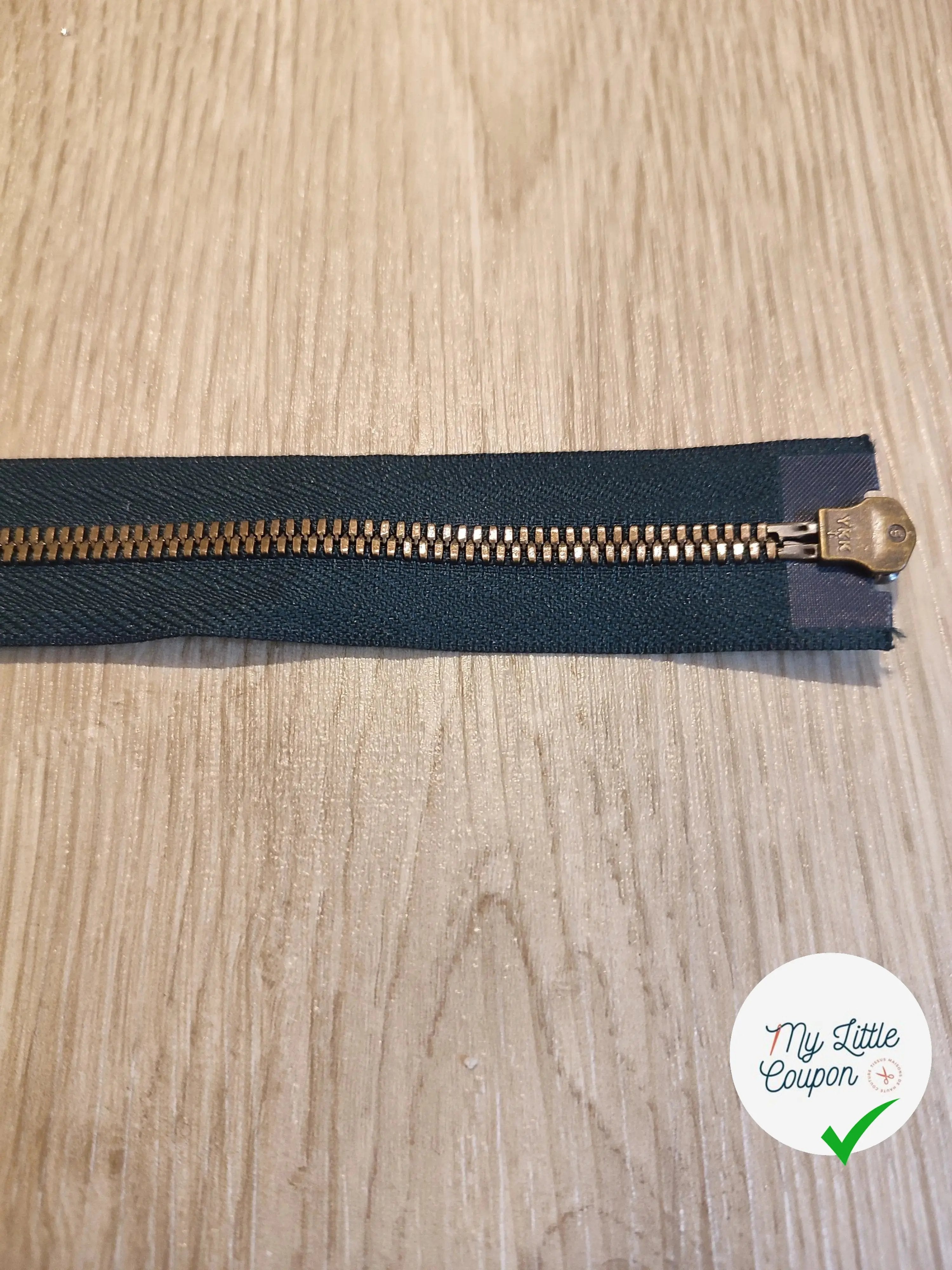 FERMETURE RIRI METAL NON SÉPARABLE DOUBLE CHEMINS 90CM VERT FONCÉ - My Little Coupon