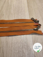 FERMETURE RIRI METAL NON SÉPARABLE DOUBLE CHEMINS 90CM MARRIN NOISETTE - My Little Coupon