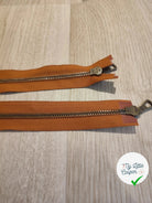 FERMETURE RIRI METAL NON SÉPARABLE DOUBLE CHEMINS 90CM MARRIN NOISETTE - My Little Coupon