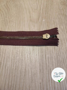 FERMETURE RIRI METAL NON SÉPARABLE 25CM VIOLET AUBERGINE - My Little Coupon