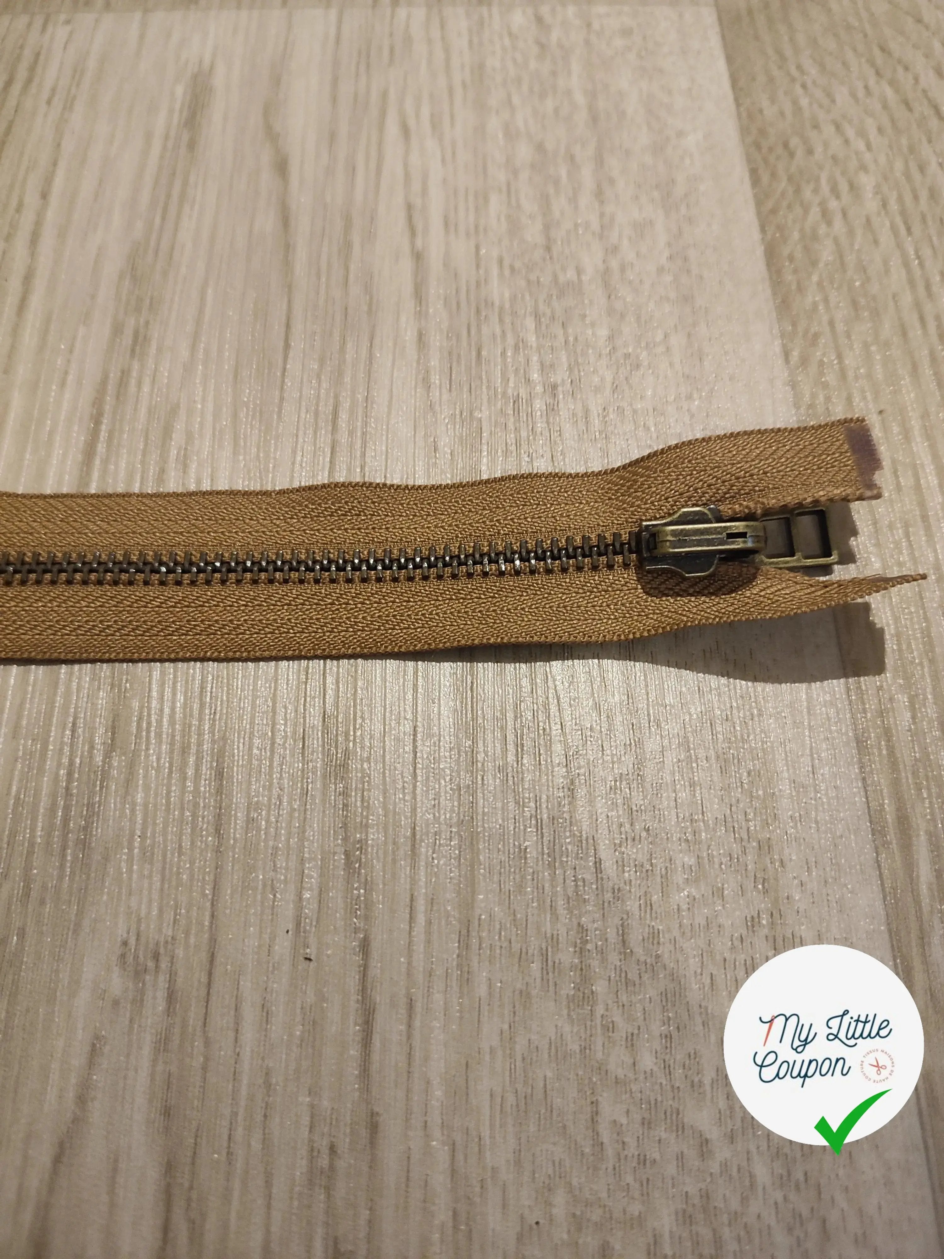 FERMETURE RIRI METAL SÉPARABLE 90CM MARRON - My Little Coupon