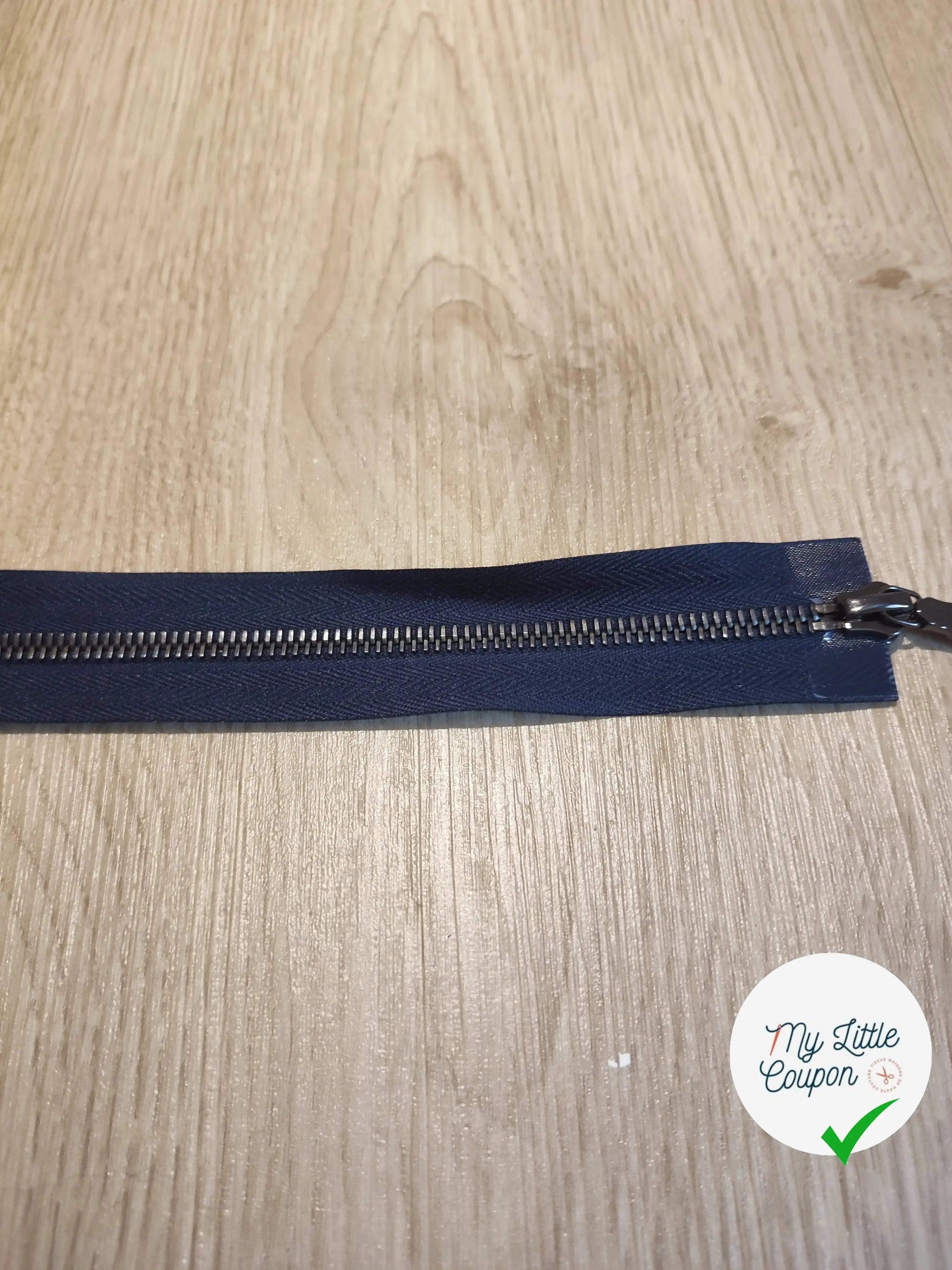 FERMETURE RIRI METAL NON SEPARABLE DOUBLE CHEMINS 85CM BLEU FONCÉ M6 - My Little Coupon