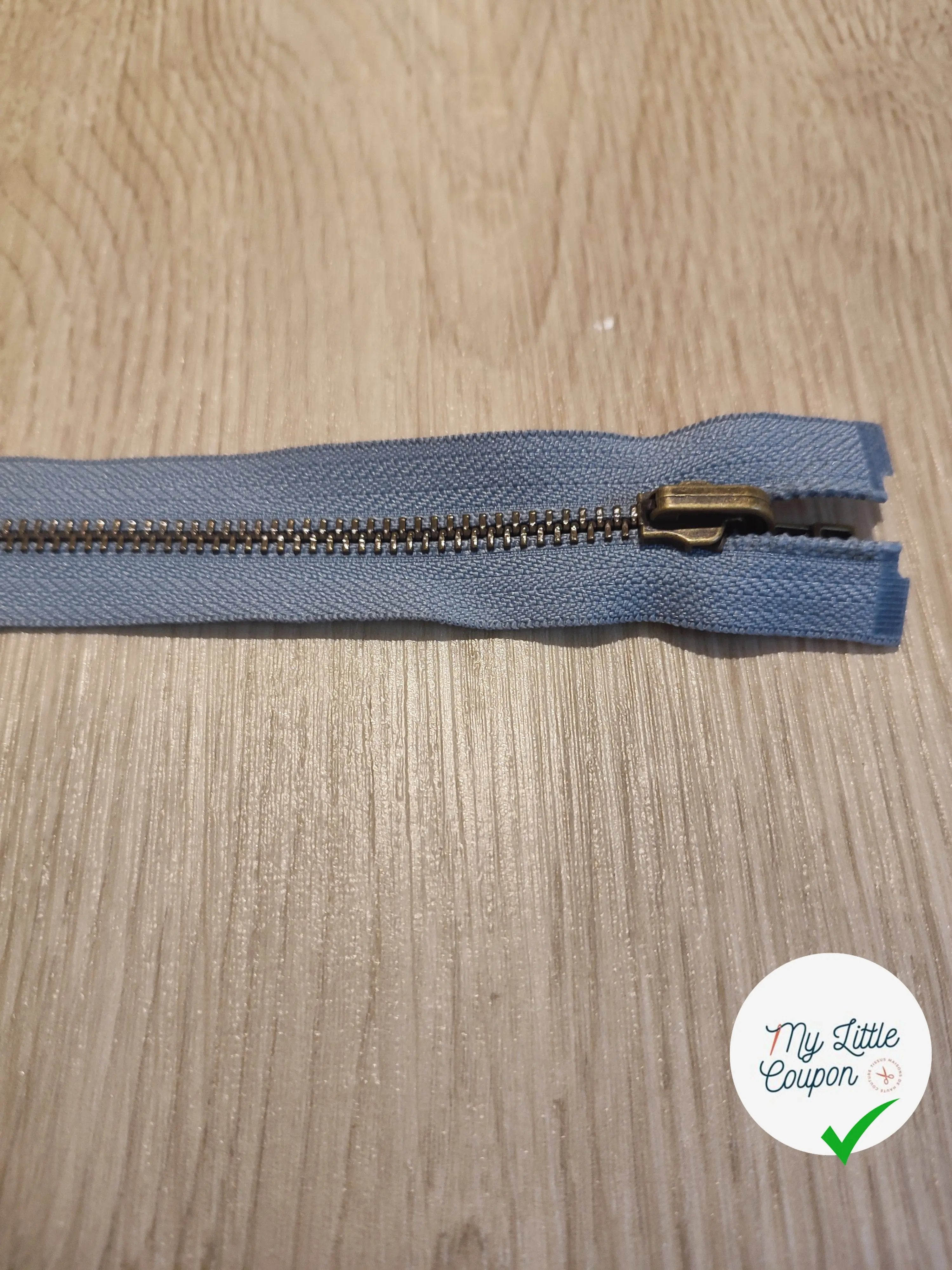 FERMETURE RIRI METAL SÉPARABLE 90CM BLEU - My Little Coupon