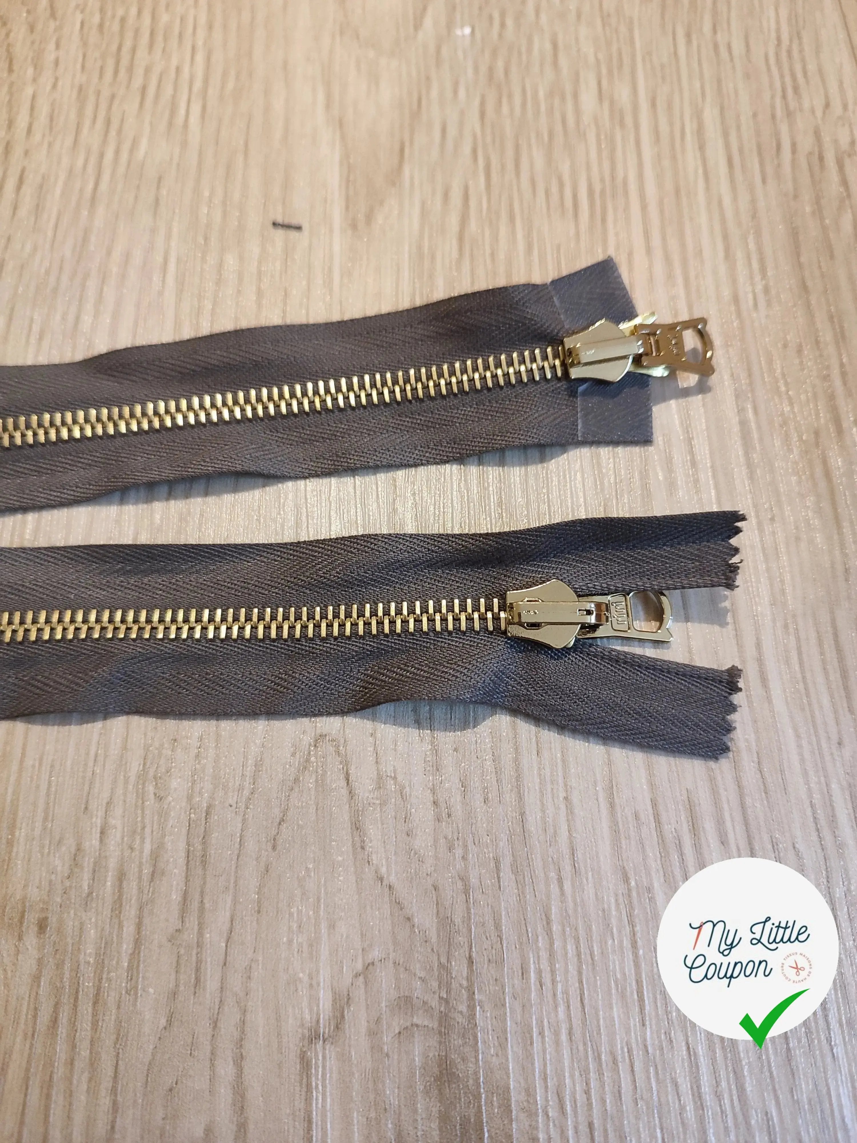 FERMETURE RIRI METAL SÉPARABLE DOUBLE CHEMINS RÉVERSIBLE 95CM MARRON FONCÉ - My Little Coupon