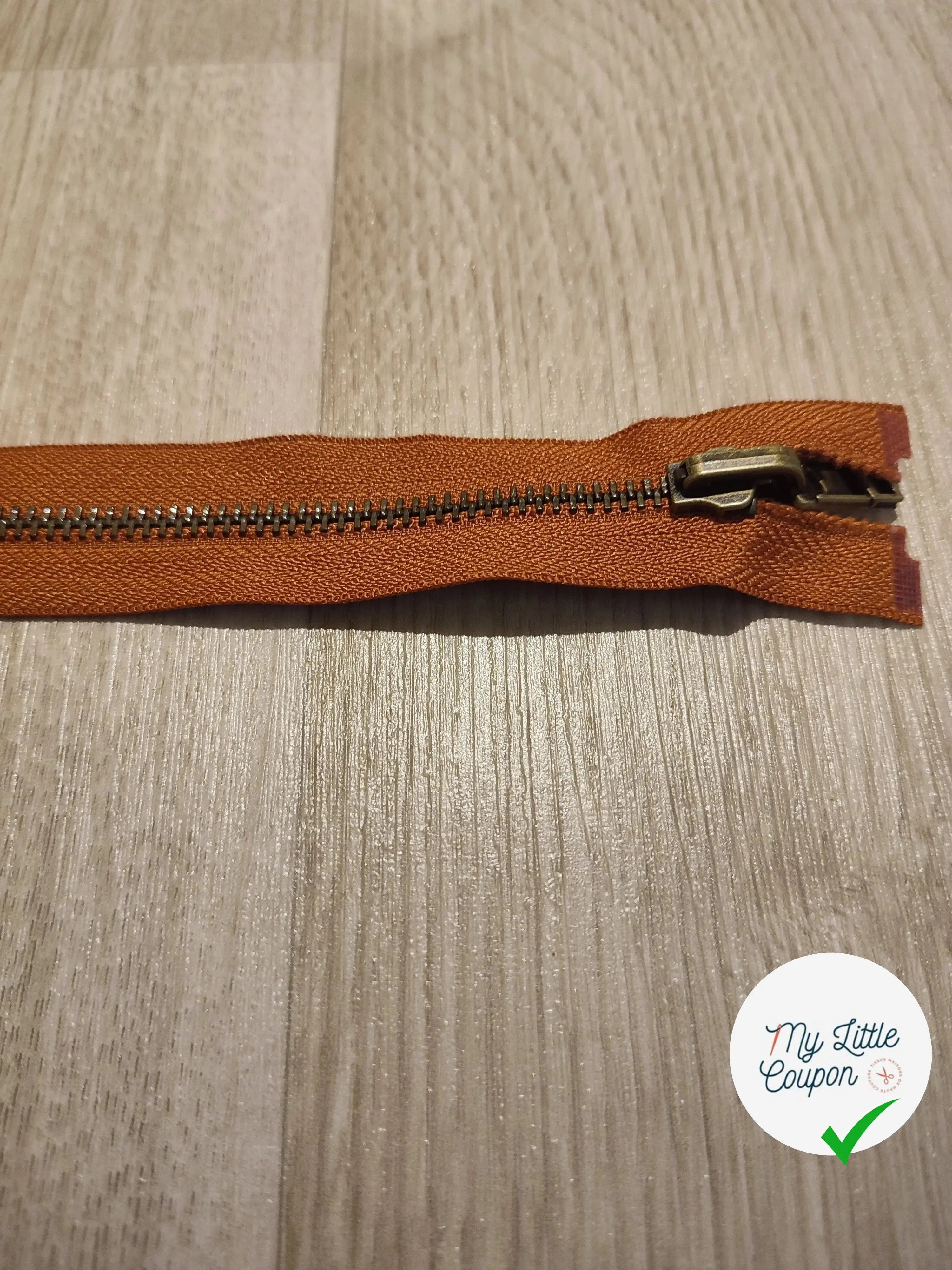 FERMETURE RIRI METAL SÉPARABLE 90CM MARRON NOISETTE - My Little Coupon