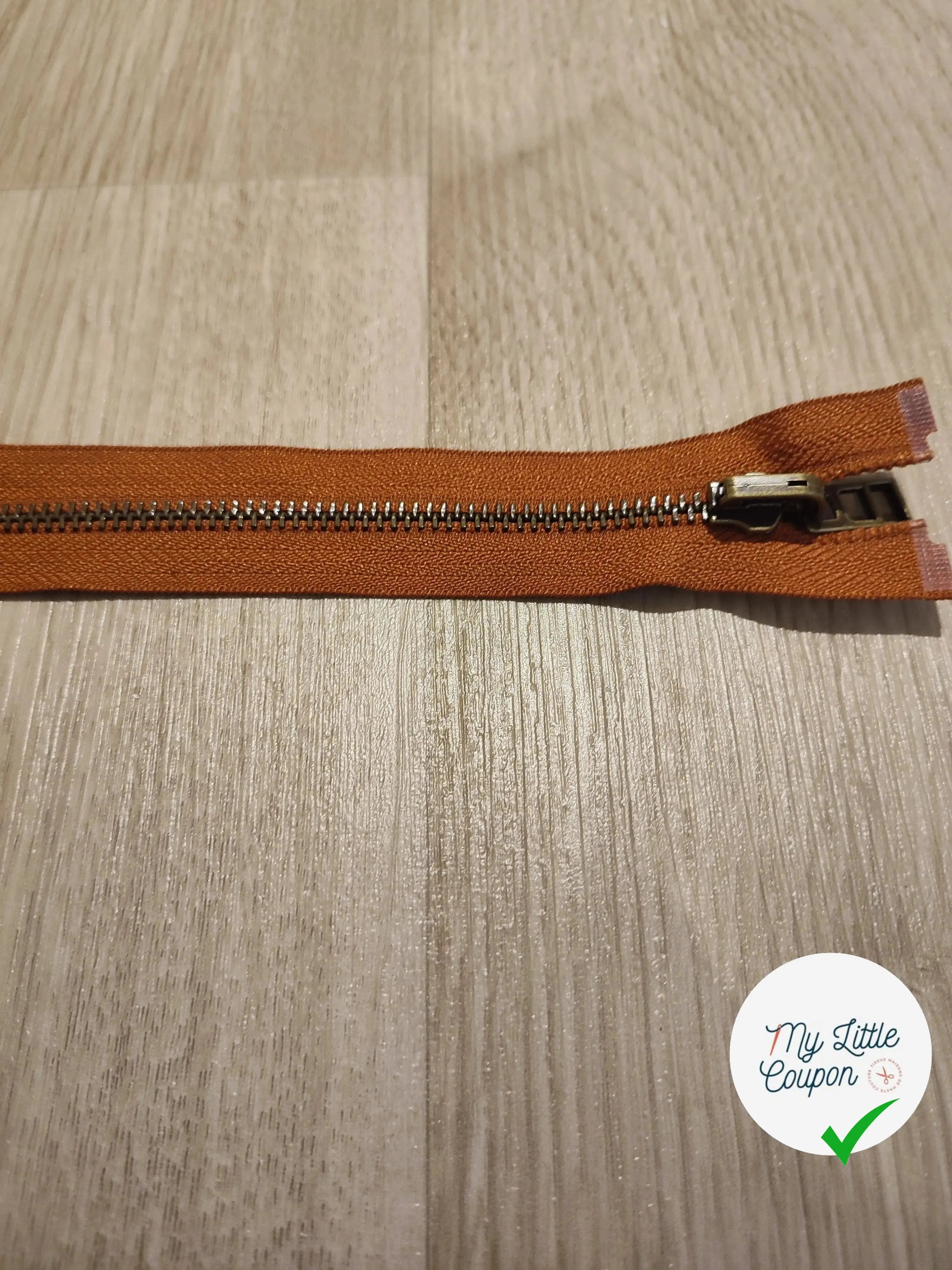 FERMETURE RIRI METAL SÉPARABLE 90CM MARRON NOISETTE - My Little Coupon