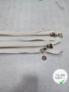 FERMETURE RIRI METAL NON SÉPARABLE DOUBLE CHEMIN BLANC CRÈME 100CM M8 - My Little Coupon