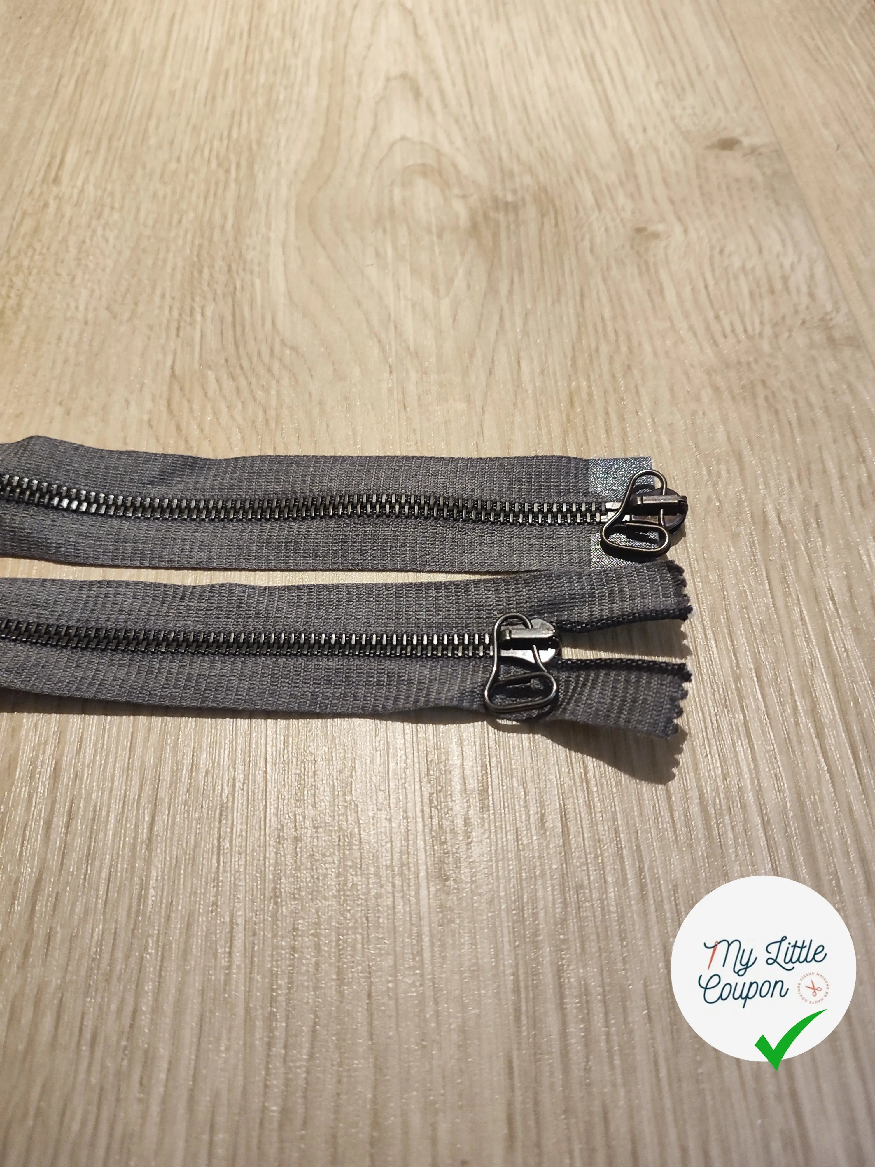 FERMETURE RIRI METAL SEPARABLE DOUBLE CHEMINS 80CM GRIS À CARREAUX M6 - My Little Coupon