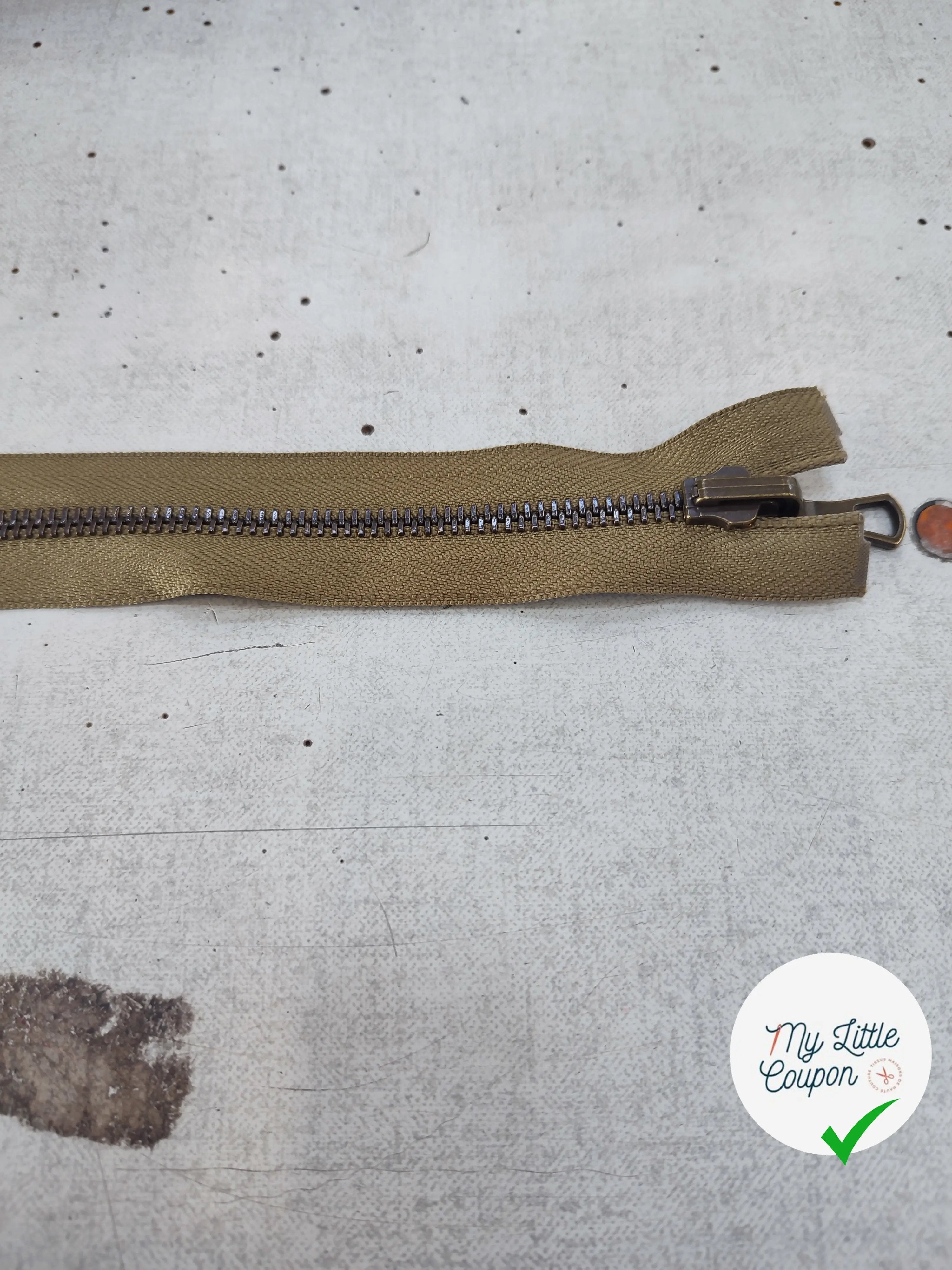 FERMETURE RIRI METAL SÉPARABLE RÉVERSIBLE 65CM MARRON VERT CLAIR - My Little Coupon