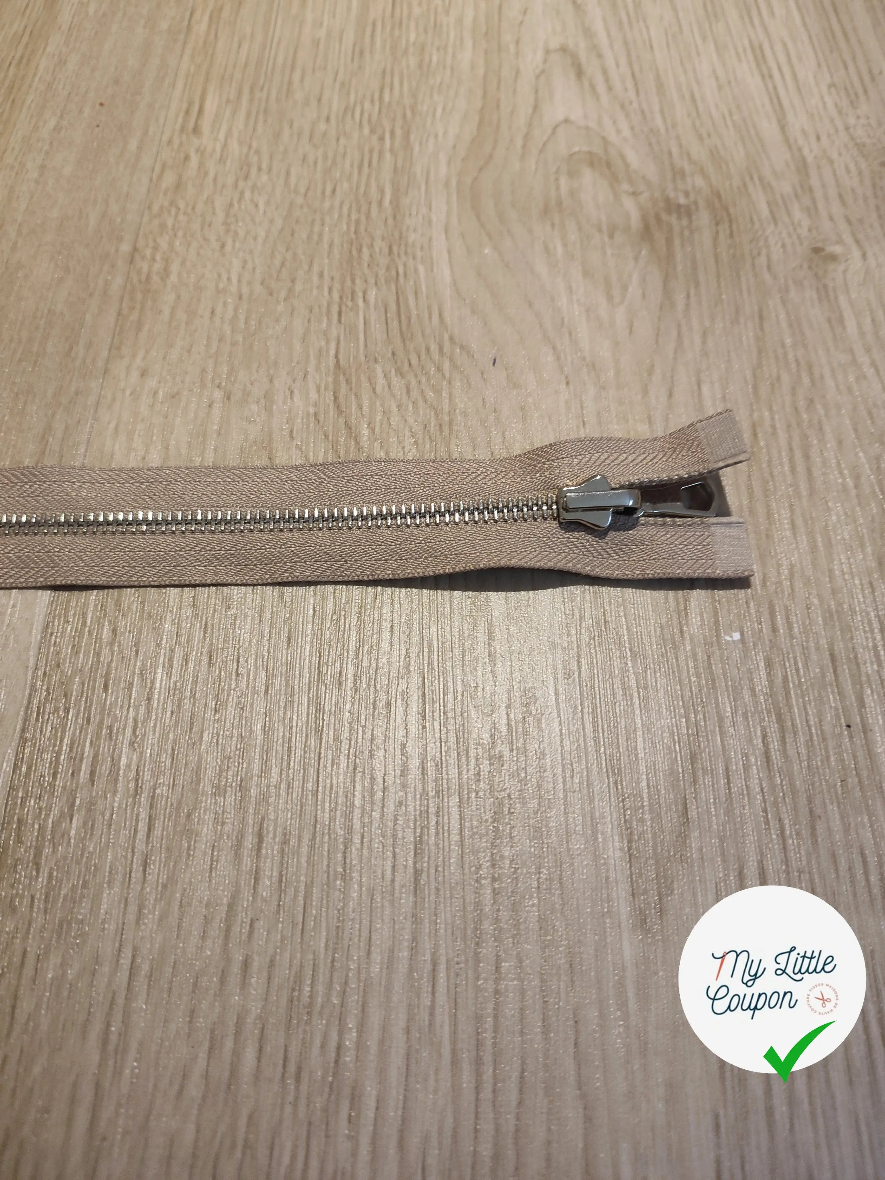 FERMETURE RIRI METAL SEPARABLE RÉVERSIBLE 90CM MARRON CLAIR - My Little Coupon