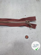 FERMETURE RIRI METAL NON SÉPARABLE 20CM MARRON BORDEAUX M8 - My Little Coupon