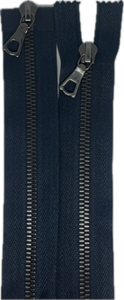 FERMETURE RIRI METAL SOMBRE DOUBLE VOIES 90CM M6 BLEU FONCÉ - My Little Coupon