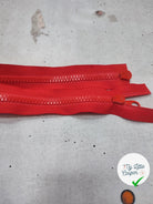 FERMETURE RIRI PLASTIQUE NON SÉPARABLE DOUBLE ZIP 100CM ROUGE - My Little Coupon