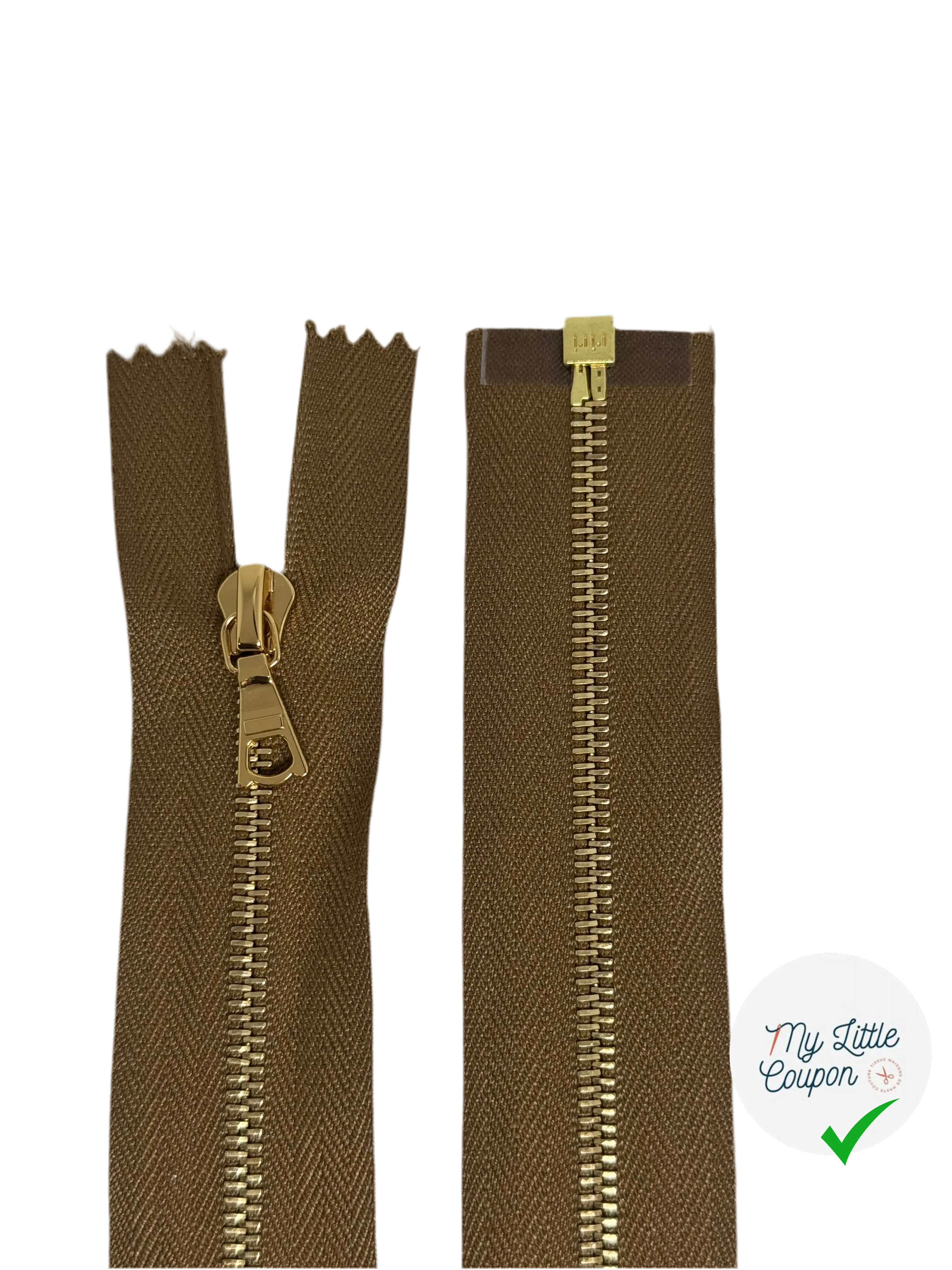 FERMETURE SÉPARABLE 115CM MARRON VERT - My Little Coupon