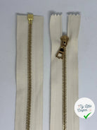 FERMETURE SÉPARABLE BEIGE MÉTAL DORÉ 93CM - My Little Coupon