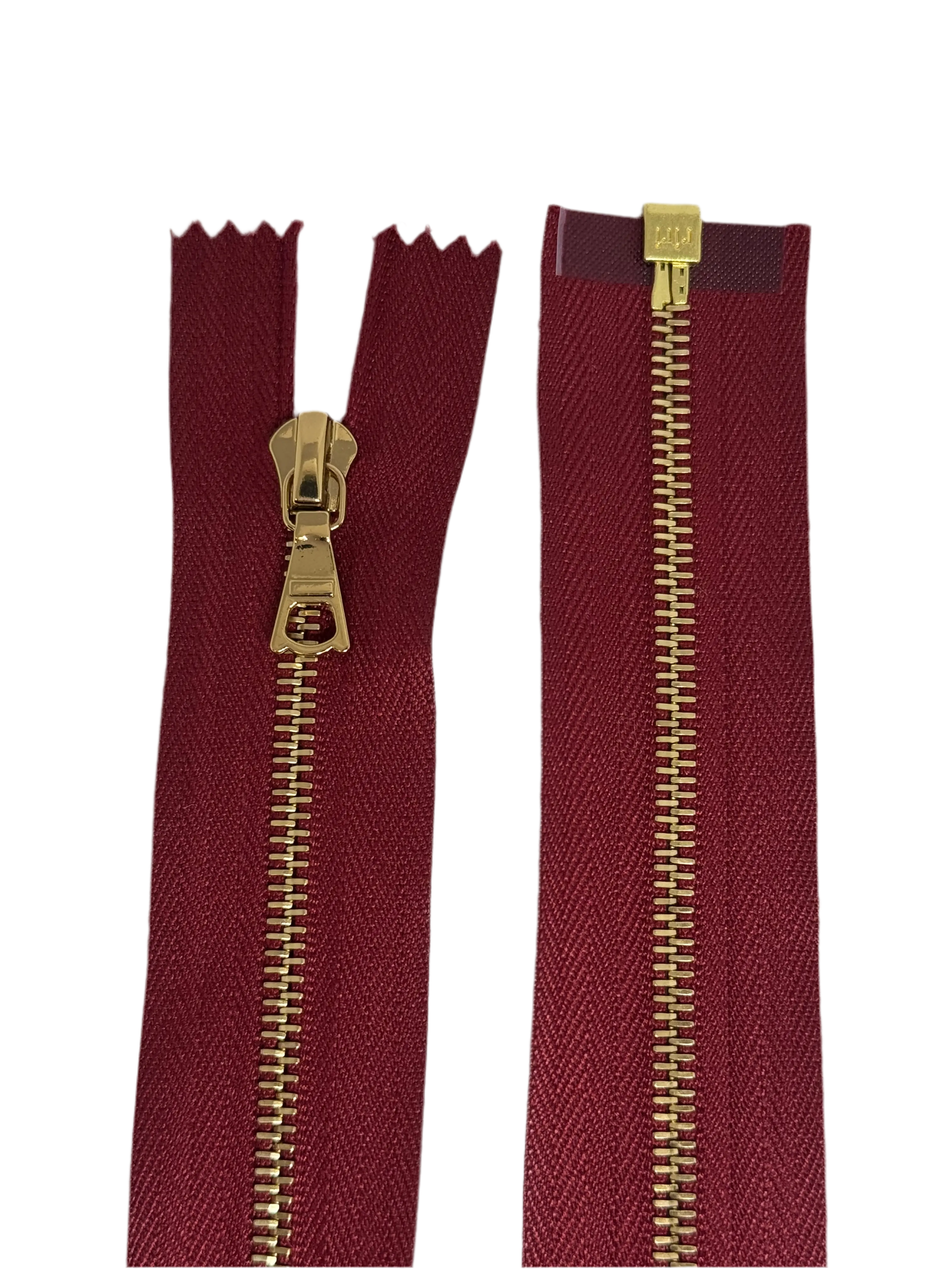 FERMETURE SÉPARABLE BORDEAUX MÉTAL DORÉ 95CM - My Little Coupon