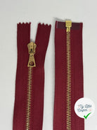 FERMETURE SÉPARABLE BORDEAUX MÉTAL DORÉ 95CM - My Little Coupon