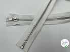 FERMETURE SÉPARABLE MÉTAL ARGENT COLORIS BLANC 55CM - My Little Coupon - tissu - coudre