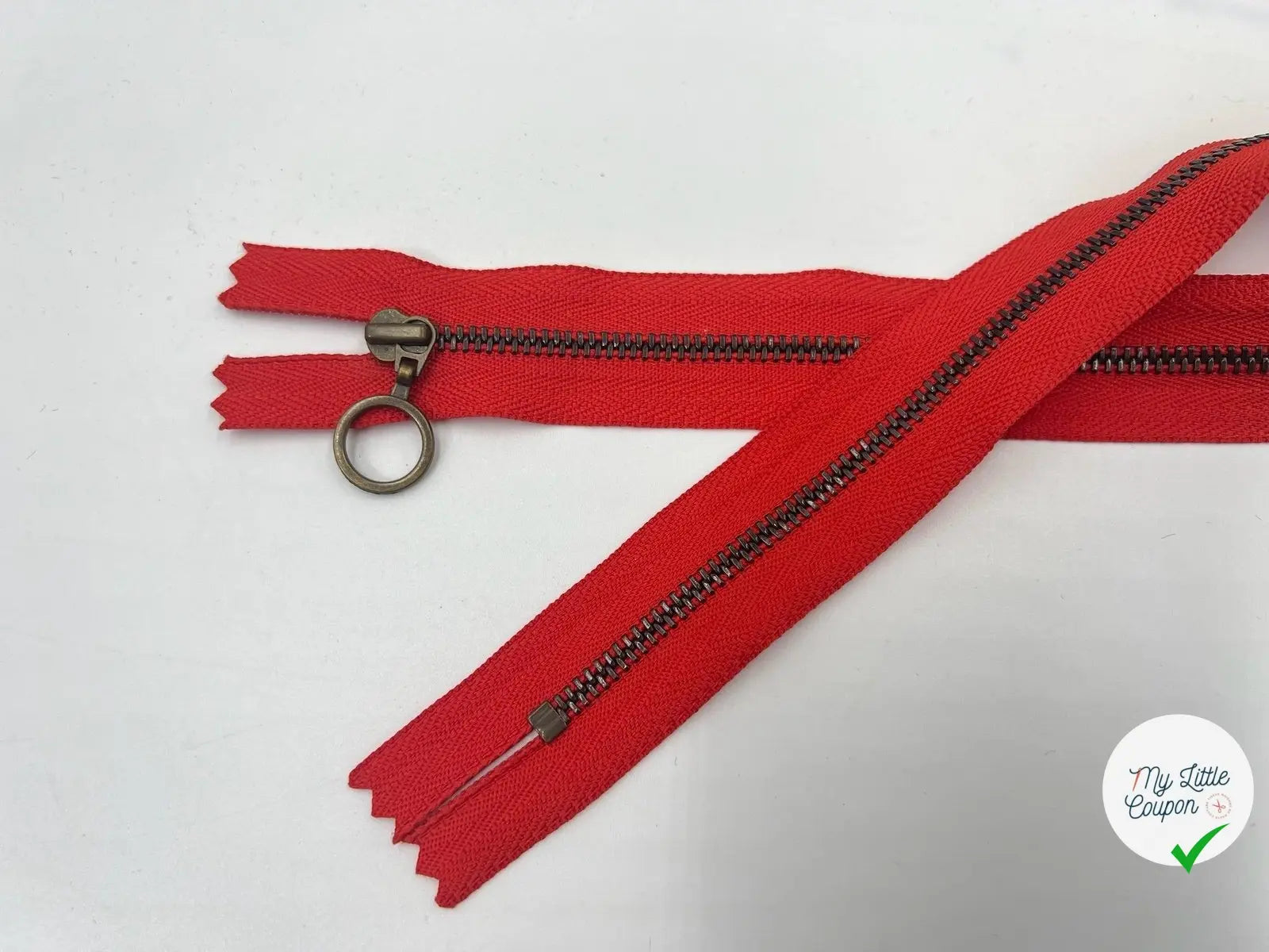 FERMETURE SÉPARABLE MÉTAL COLORIS ROUGE ORANGÉ 40CM - My Little Coupon - tissu - coudre