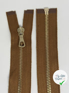 FERMETURE SÉPARABLE MÉTAL DORÉ MARRON COFFEE - My Little Coupon