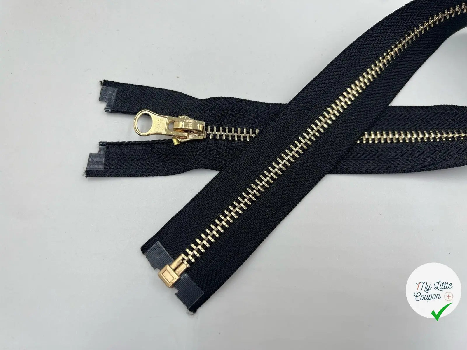 FERMETURE SÉPARABLE MÉTAL OR COLORIS NOIR 40CM - My Little Coupon - tissu - coudre