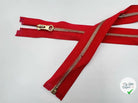 FERMETURE SÉPARABLE MÉTAL OR COLORIS ROUGE 70CM - My Little Coupon - tissu - coudre