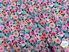 FINE POPLIN DIGITAL FLOWERS – NAVY - My Little Coupon