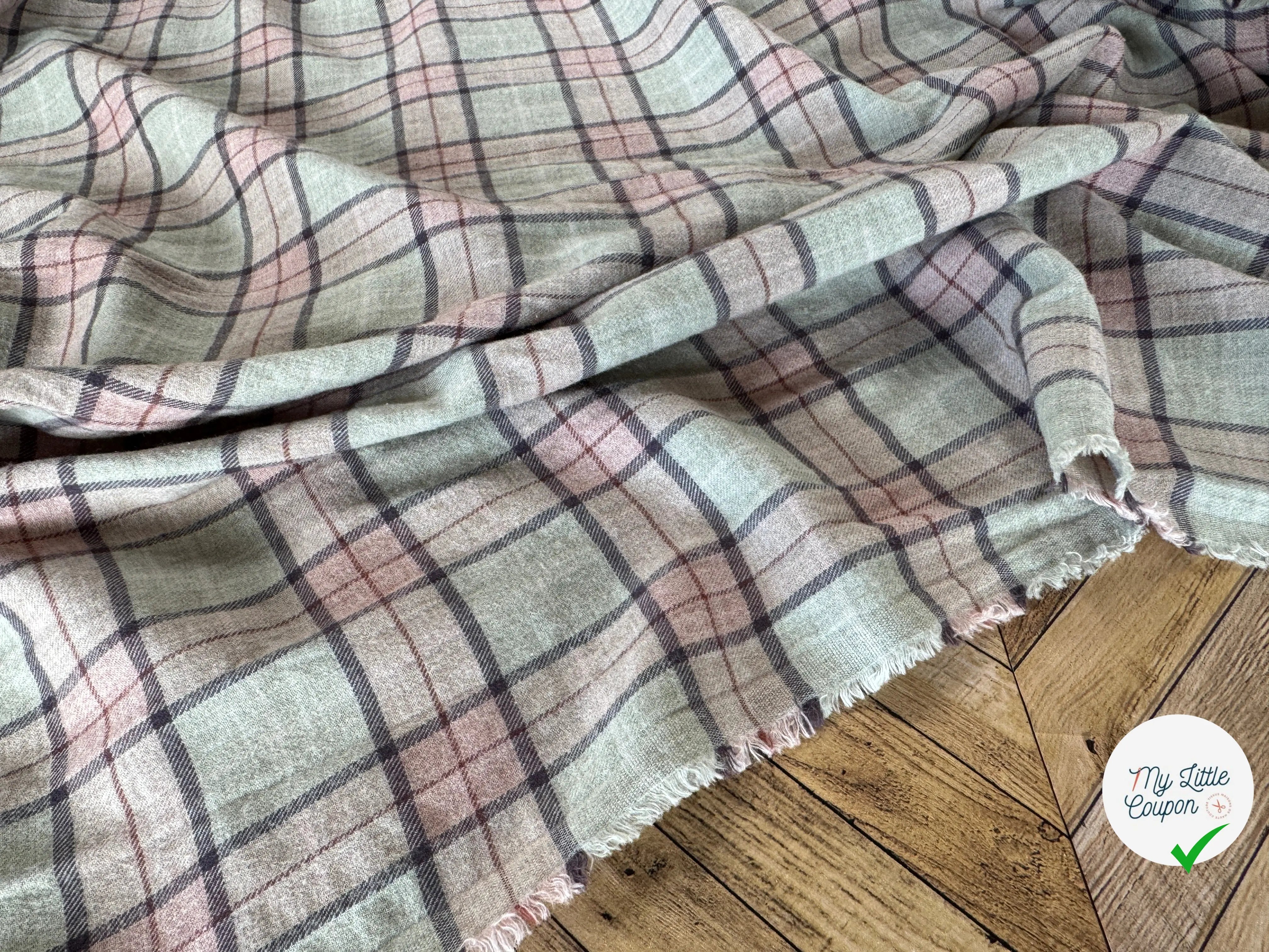 FLANELETTE TRAPPEUR SERGÉ PRESTIGE JAPON COTON 30% LAINE - My Little Coupon
