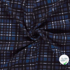 FLANELLE DE COTON CARREAUX ÉCOSSAIS BLEU MARINE - My Little Coupon