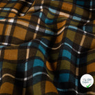 FLANELLE DE COTON CARREAUX ÉCOSSAIS MARRON MOUTARDE - My Little Coupon
