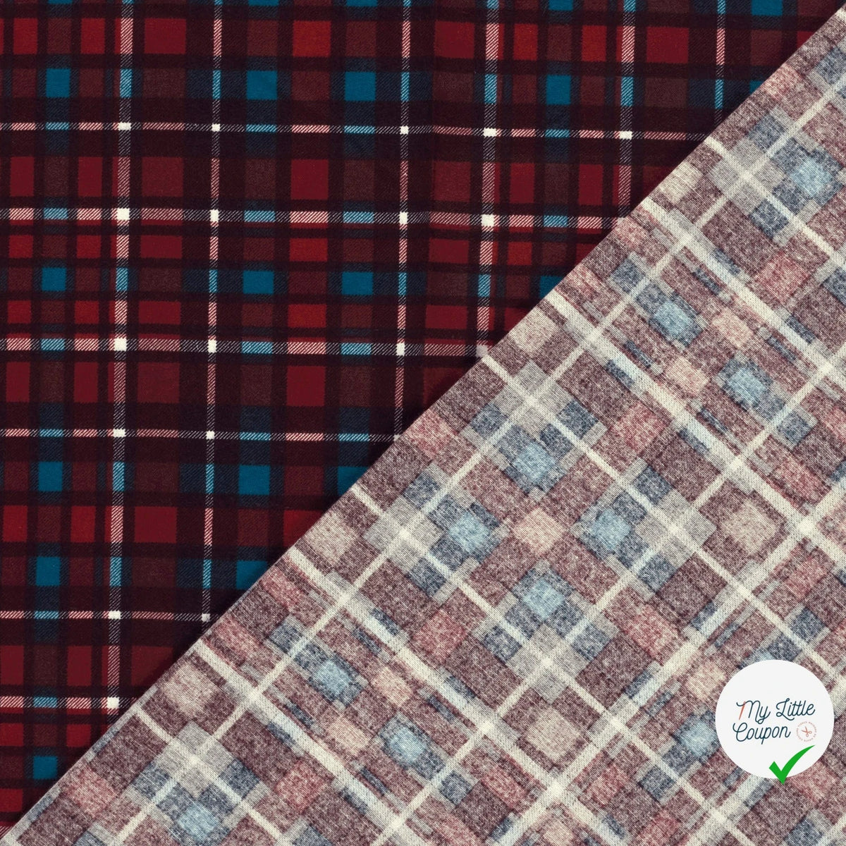 FLANELLE DE COTON CARREAUX ÉCOSSAIS ROUGE - My Little Coupon