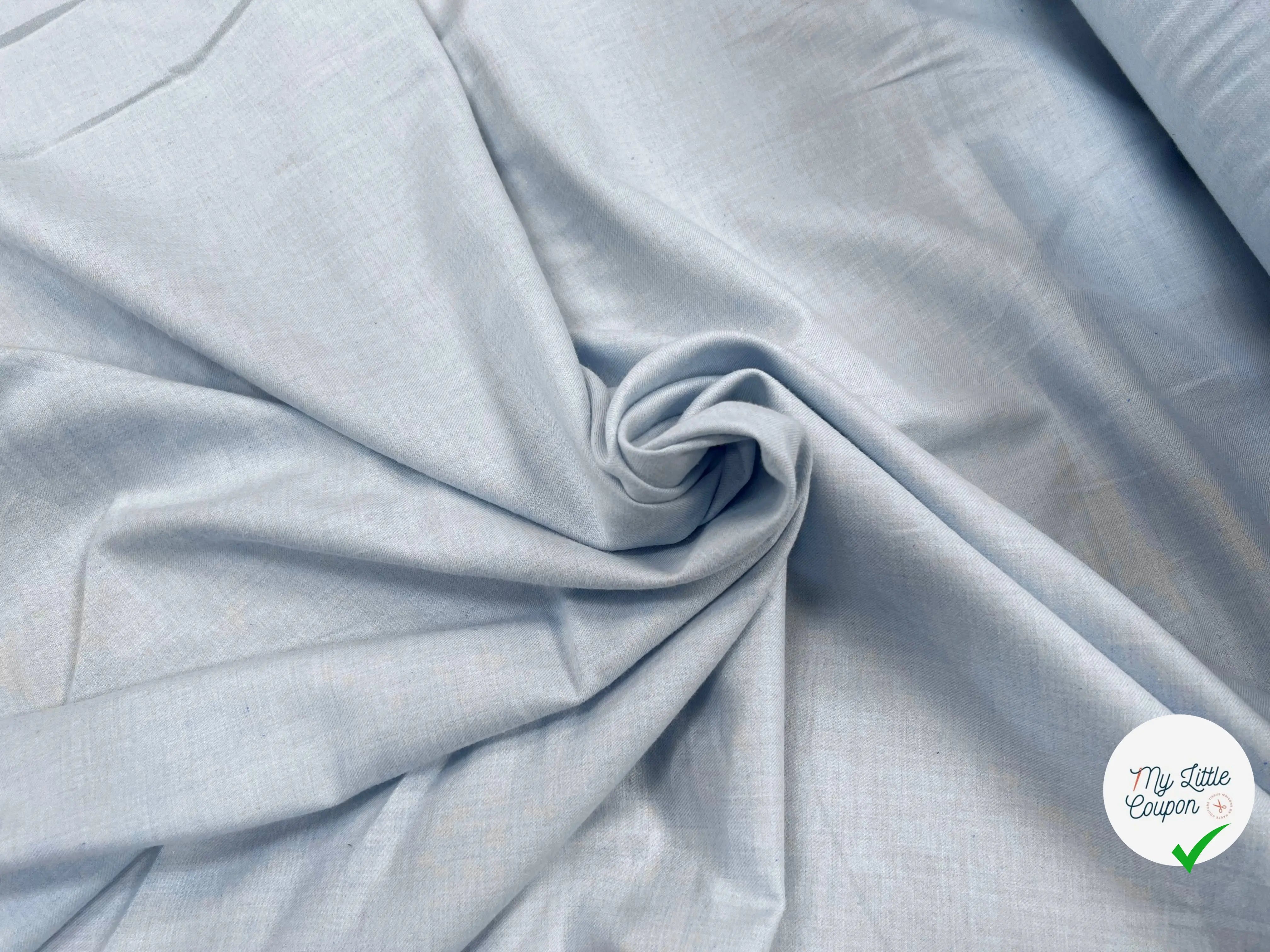 FLANELLE DE COTON DOUCE BLEU CLAIR - My Little Coupon